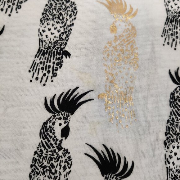 Coral Bay Women's Top Size PL White Black Gold Cotton Summer Resortwear Beach - Picture 7 of 7